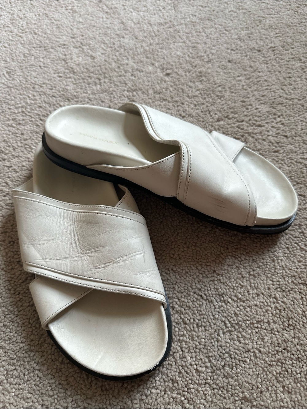 Women’s  Leather Slide Sandals Banana Republic Size 8